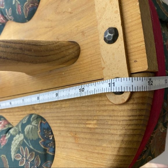 Vintage Wooden Heart Fabric Sewing Basket - Picture 13 of 15